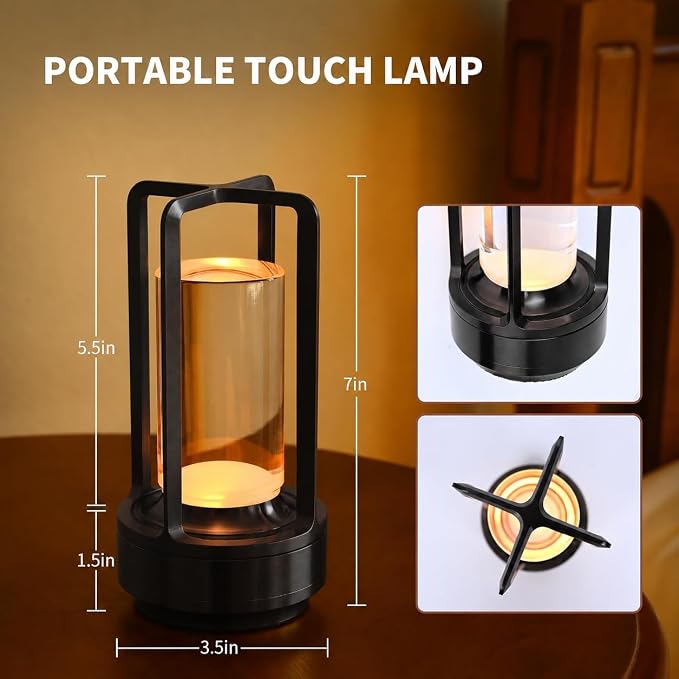 2 Pack Cordless Table Lamps, Rechargeable LED Decorative Lamp - Image 4