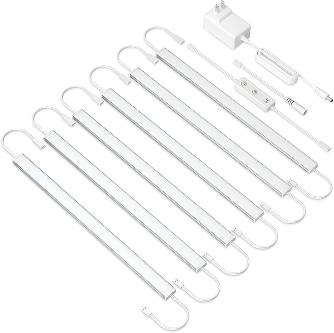 Under Cabinet Lighting Plug in. 6 PCS 12 Inch Likable Low Profile Bright Light by Unknown