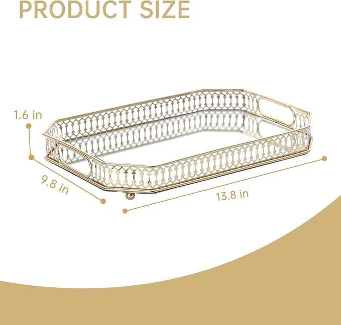 Bar Cart Tray, Decorative Mirrored Tray - Image 7