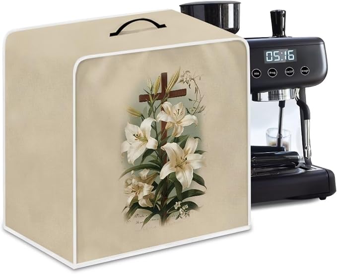 Cross Floral Coffee Maker Cover Easter Decor Lightweight Kitchen Accessories - Image 4