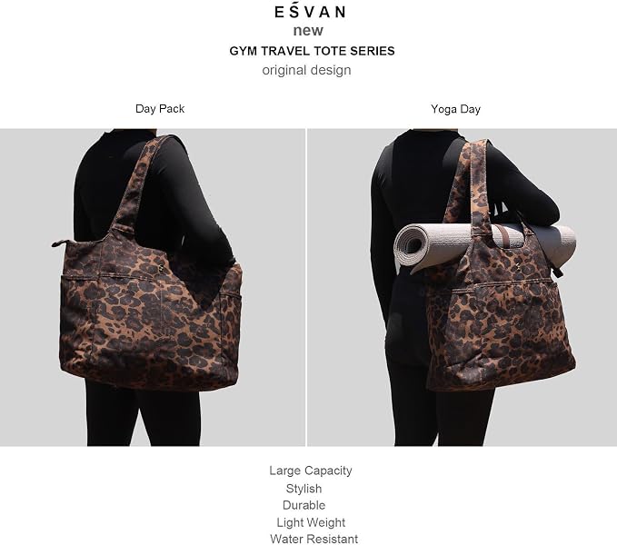 ESVAN Yoga Tote Bag Mat bag Women Shoulder Bags Carryall Tote - Image 5