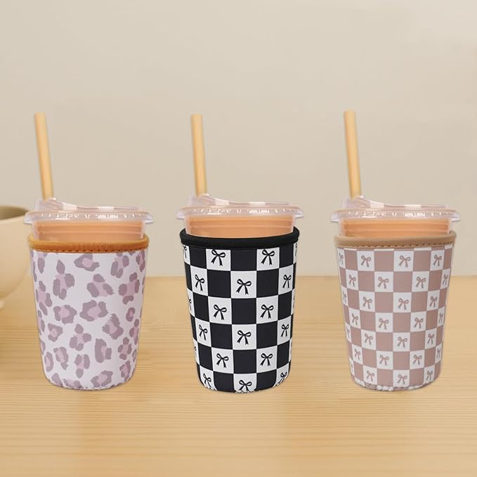 Reusable Insulated Neoprene Iced Coffee Cup Sleeve, Durable Drink Sleeve - Image 4