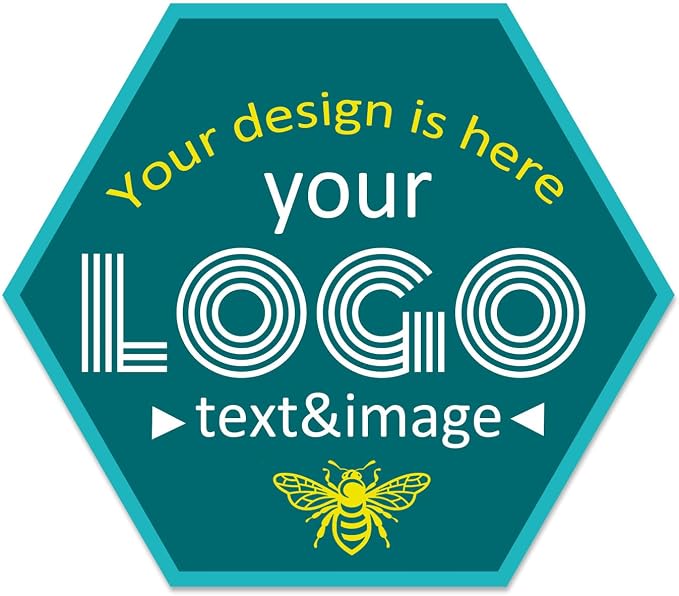 Hexagon Custom Labels Stickers Personalized Business Logo Label Printed on by Jamipasp