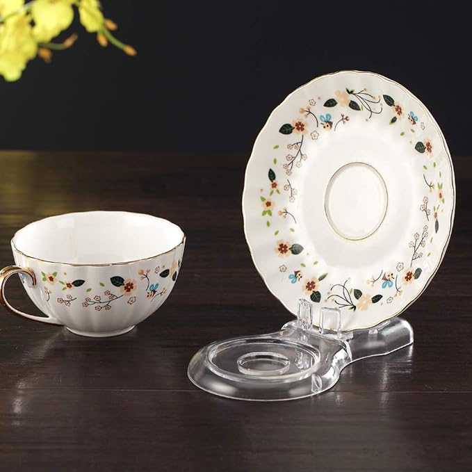 8 Packs Acrylic Display Stands Tea Cup Saucer European Coffee Shelf Display - Image 4