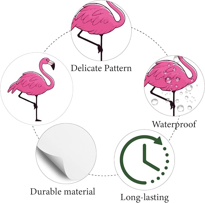 CREATCABIN 128Pcs Flamingo Stickers - Image 3