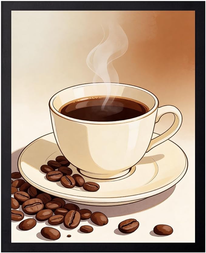 Lawrence Williams Designs Hot Coffee Cup Poster by LawrenceWilliamsDesigns