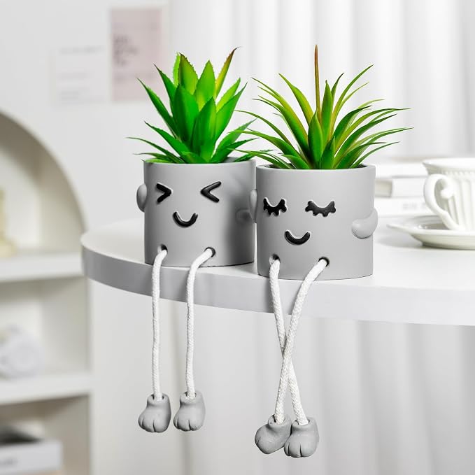 3Pack Fake Plants in Cute Pots, Indoor Faux Plants Decorations Lifelike - Image 6