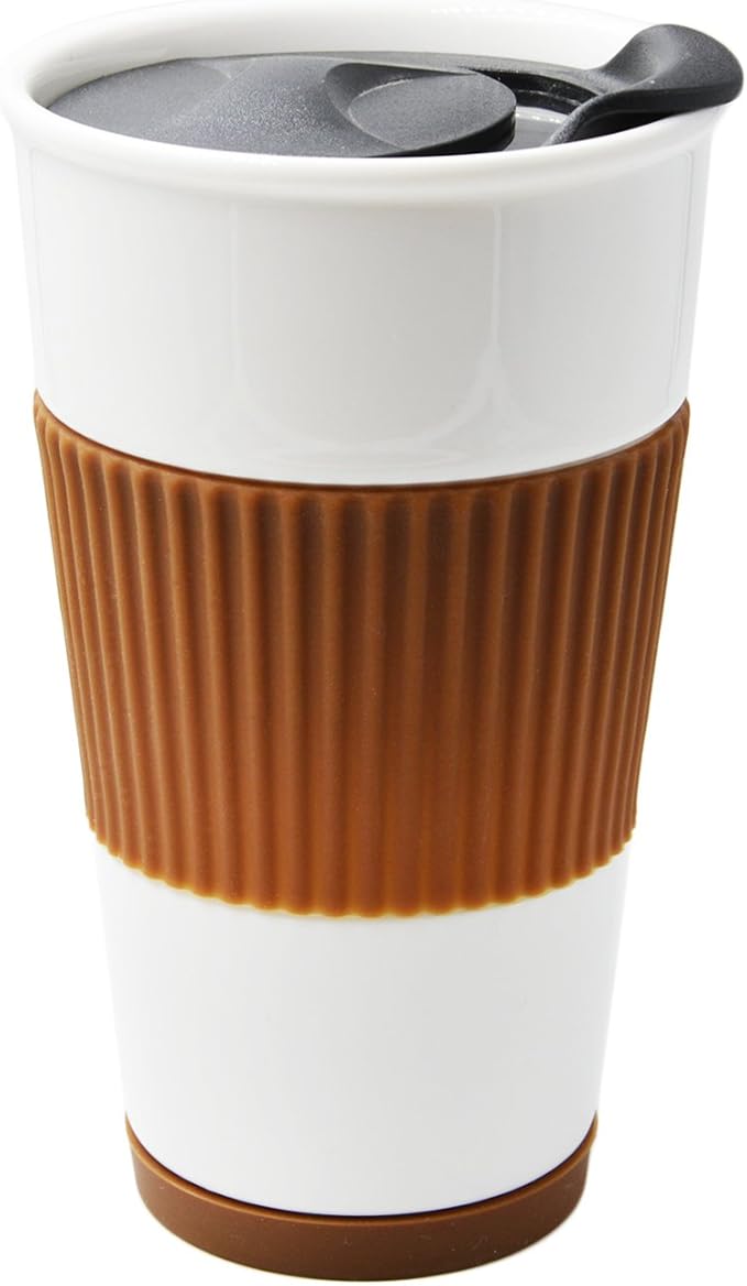 Ceramic Double Wall Insulated Travel Coffee Cup by UDMGCeramicCups