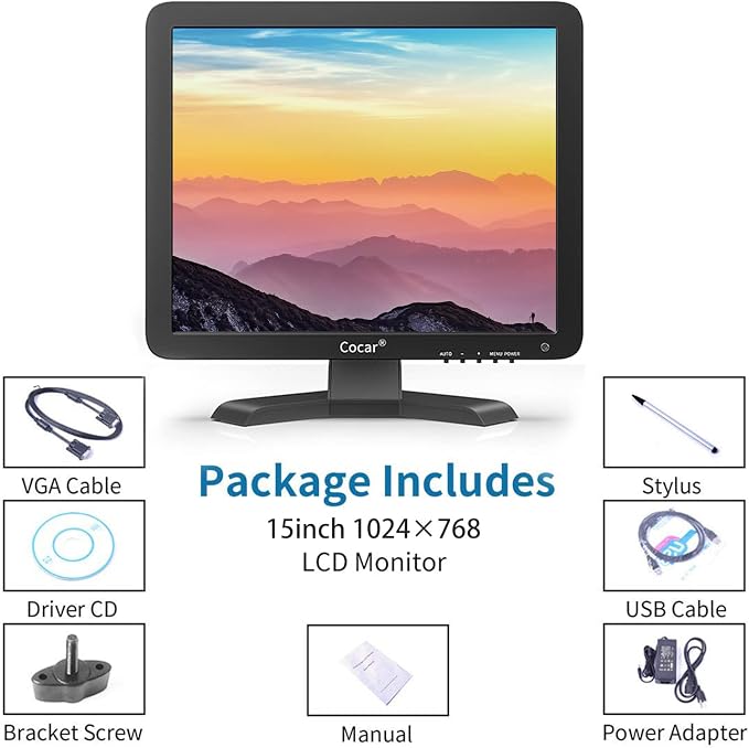 Cocar 15-inch Touchscreen Monitor, LCD 1024x768 Resolution - Image 7