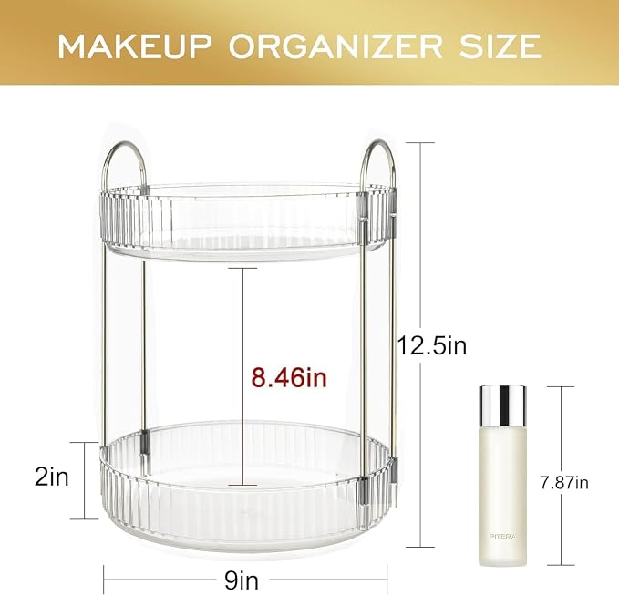 360 Rotating Makeup Organizer and Storage - Image 3