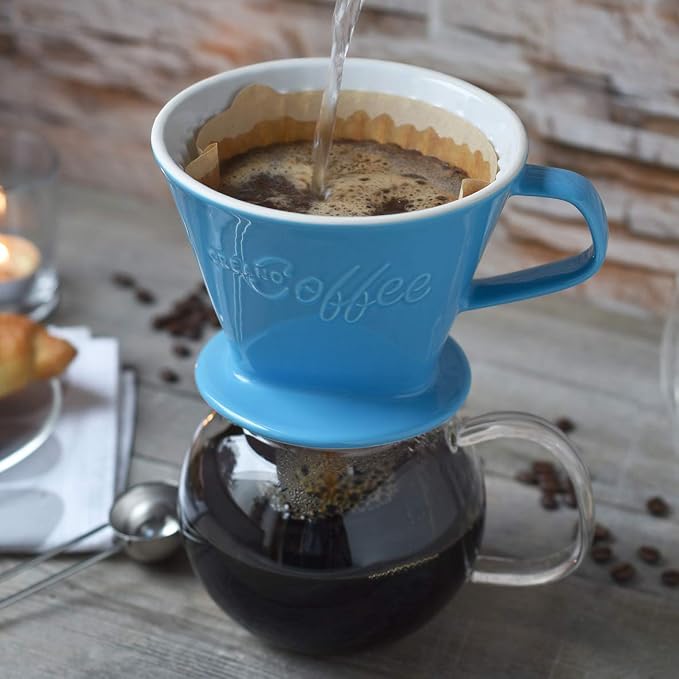 Creano XXL Porcelain Coffee Dripper Blue - Image 6