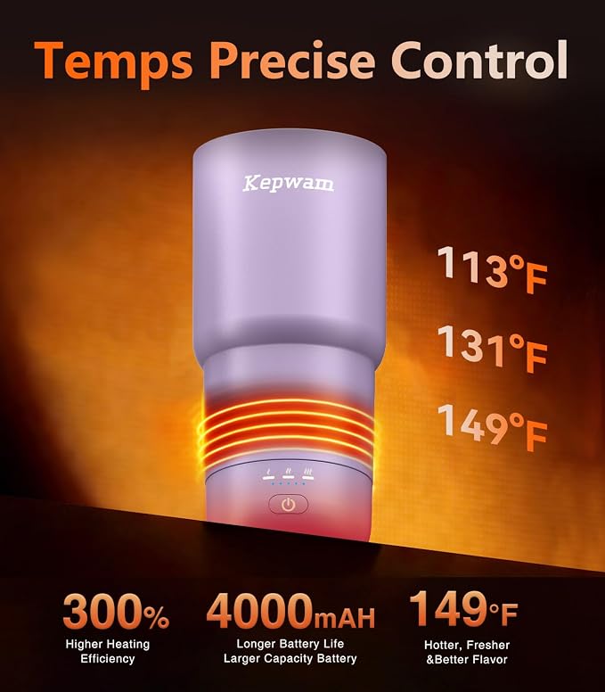 Kepwam Heated Coffee Mug Rechargeable T3, 20oz Self-Heating Travel Mug - Image 2