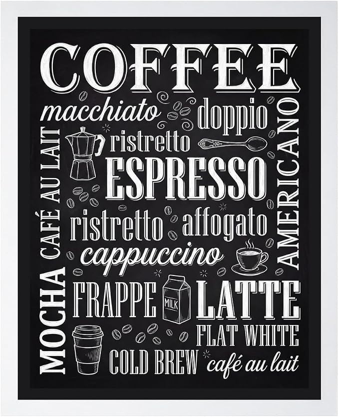 Lawrence Williams Designs Coffee Menu Typography Poster by LawrenceWilliamsDesigns