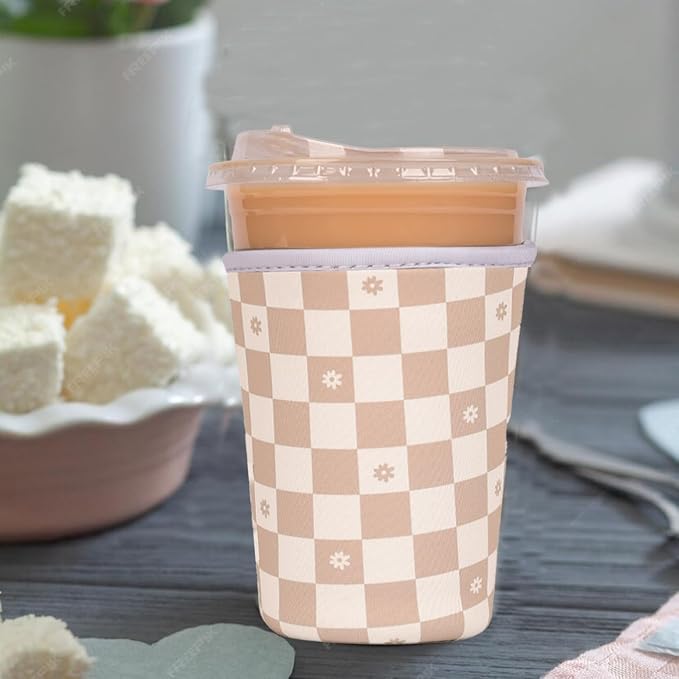 Reusable Insulated Neoprene Iced Coffee Cup Sleeve, Durable Drink Sleeve - Image 2