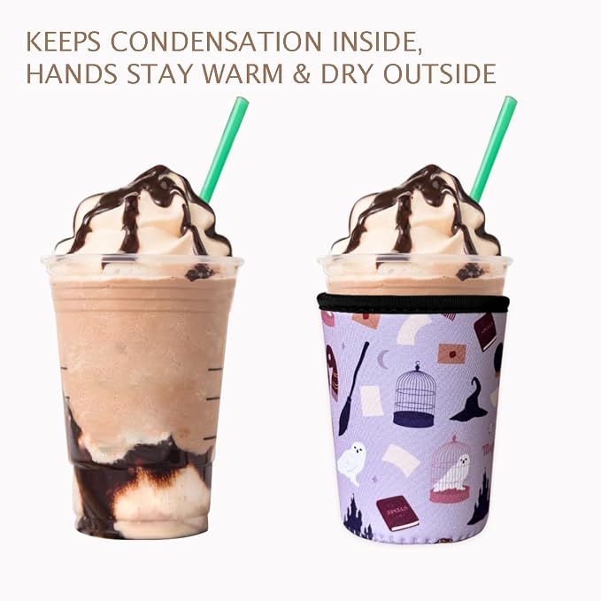 Reusable Insulated Neoprene Iced Coffee Cup Sleeve, Durable Drink Sleeve - Image 6
