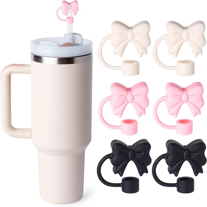 6PCS Bow Straw Toppers, Cute Straws Covers by WelcometoLinmaya