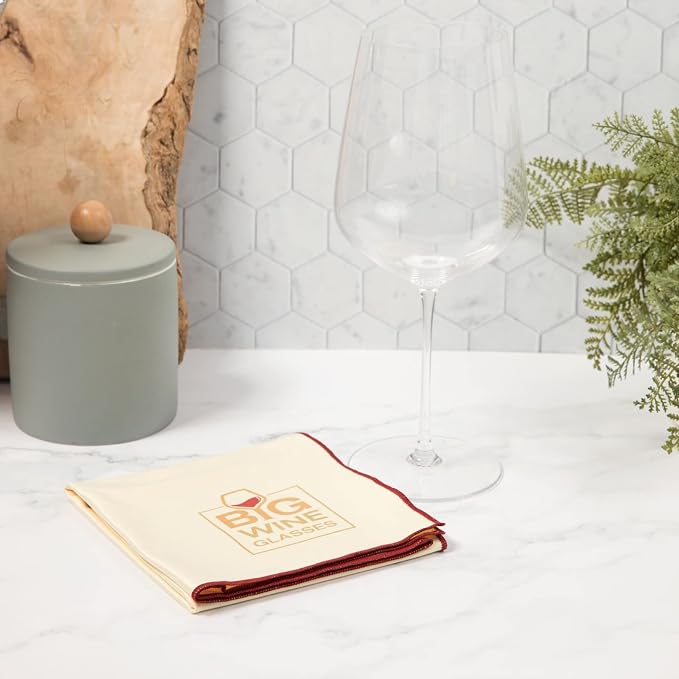 Wine Glass Polishing Cloth | Microfiber Cleaning & Drying Towel | Streak Free - Image 4