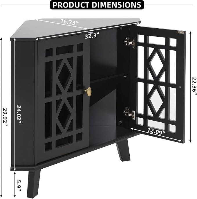 Scurrty Small Corner Table, Free-Standing Shelf Stand Storage Organizer - Image 2