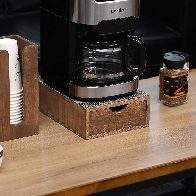 DDYURI Coffee Pod Holders 1-Layer 1-Drawer Dark Brown - Image 6