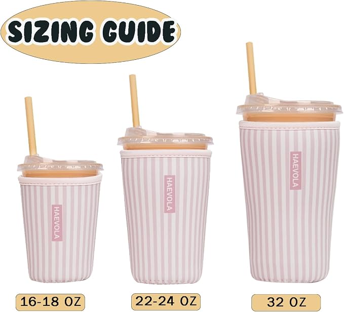 Reusable Insulated Neoprene Iced Coffee Cup Sleeve, Durable Drink Sleeve - Image 5