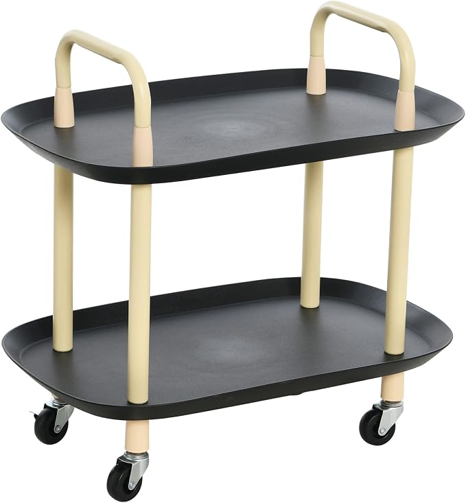Main + Mesa Modern Plastic and Metal 2-Tier Trolley by MainMesa