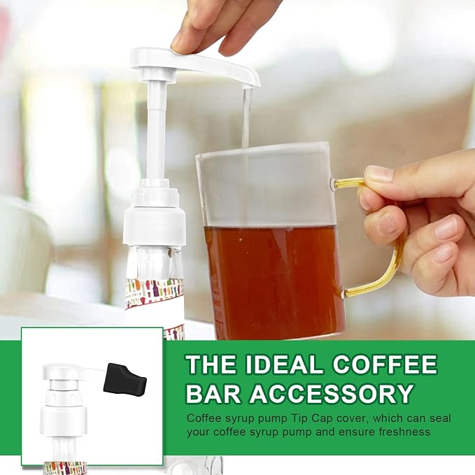 2pcs White Syrup Pump 750ml Glass Bottle White Coffee Syrup Pump - Image 5
