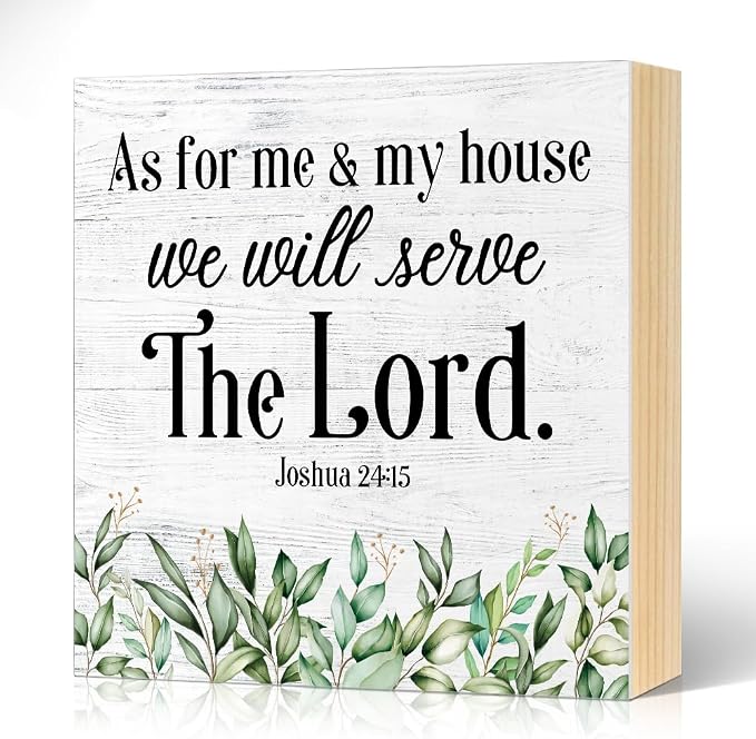 As for Me And My House We Will Serve The Lord Wood Block Plaque Box Sign for by Unknown