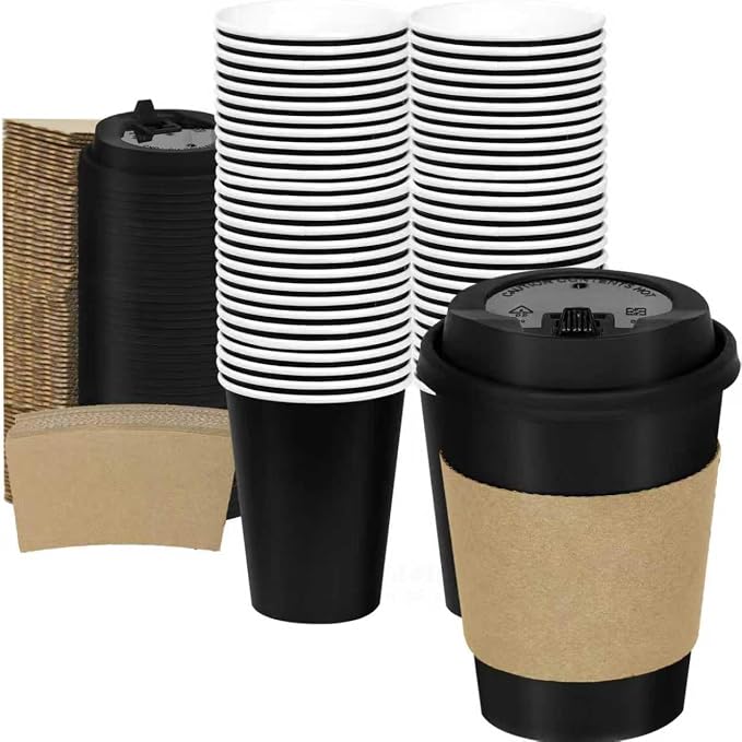 12 oz Disposable Coffee Cups by DrinkGreenLiveClean