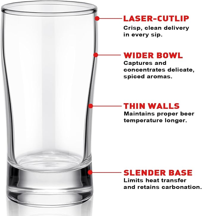 Bokon 12 Pcs Beer Glasses, Small Juice Glasses Cups Iced Tea Glasses Heavy Base - Image 4