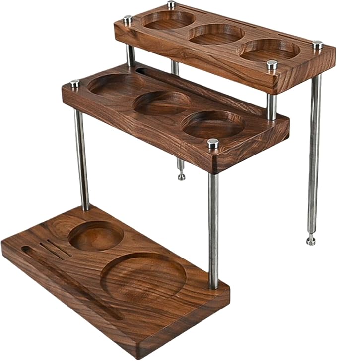 Wooden Espresso Tamper Holder Handmade Storage Rack Wood Storage Unit by Unknown