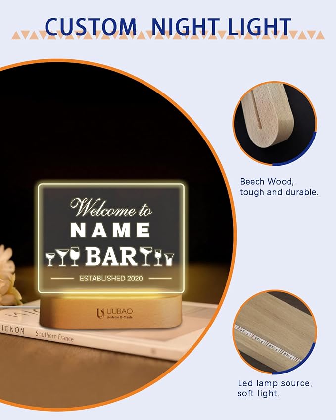 Personalized Light Up Signs for Home Bar Customized Name Gifts Night Light for - Image 6