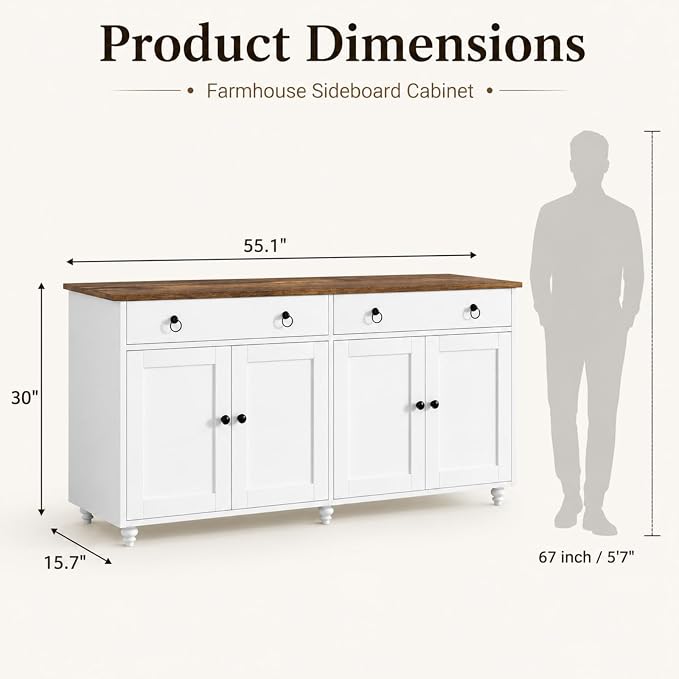 4 EVER WINNER 55" Large Buffet Cabinet - Image 2