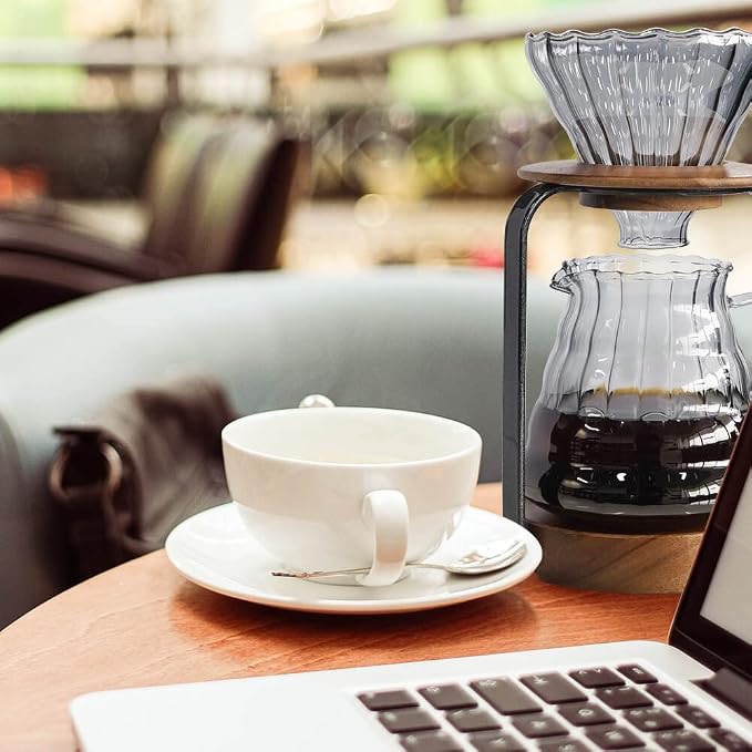 SOTECH Pour Over Coffee Station Dripper Stand Coffee Filter Wooden Filter - Image 4