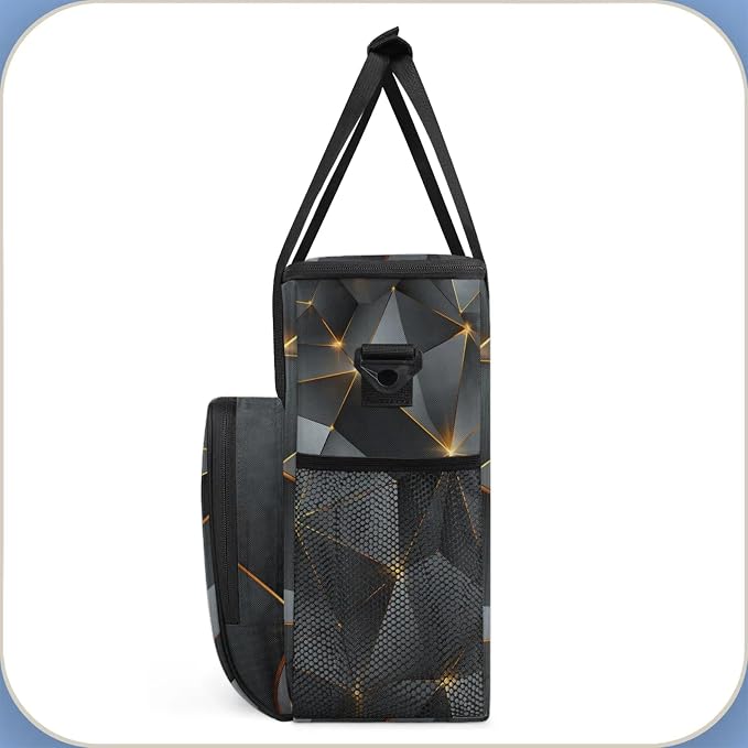 Black Coffee Maker Travel Bag, Modern Mid Century Abstract Geometric Insulated - Image 4