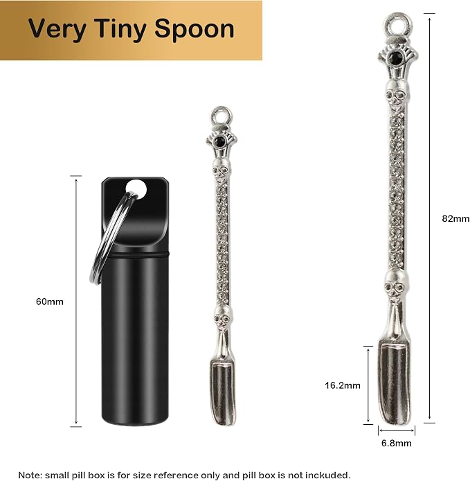 6-Pack Mini Spoons Metal Tiny Shovels 3-Inch Small Medicine Spoon - Image 2