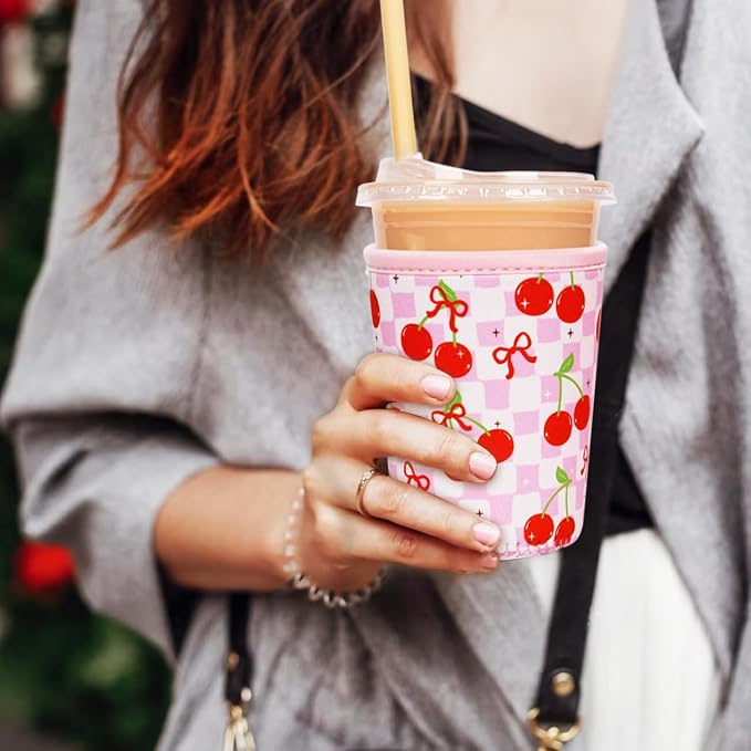 Reusable Insulated Neoprene Iced Coffee Cup Sleeve, Durable Drink Sleeve - Image 3