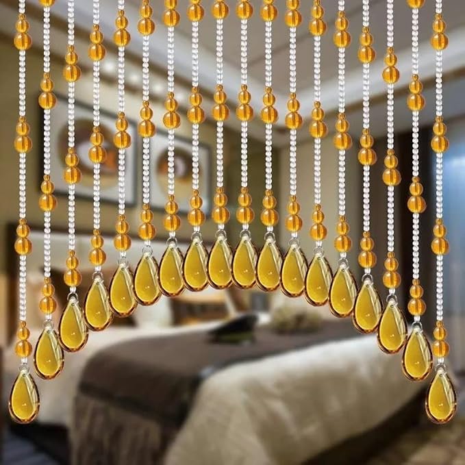 Crystal Beaded Curtain for Doorways, Hanging Glass Door Beads Curtains for by Rekelola