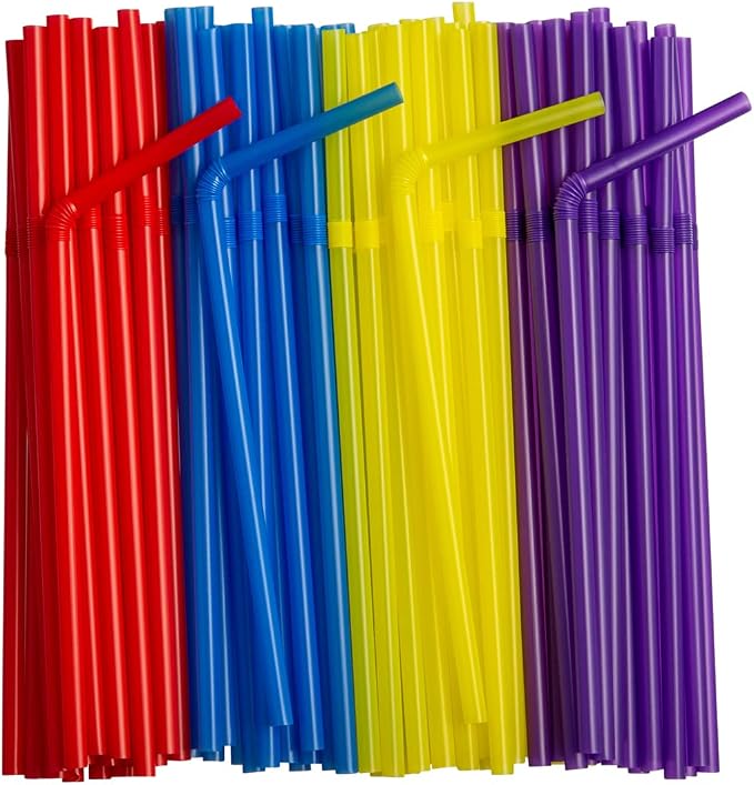 Comfy Package Flexible Plastic Drinking Straws by ComfyPackage