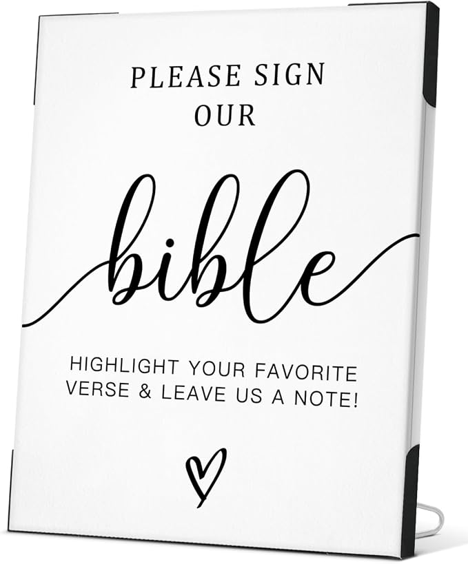 Wedding Signs for Ceremony and Reception, Please Sign Our Bible for Wedding by Unknown