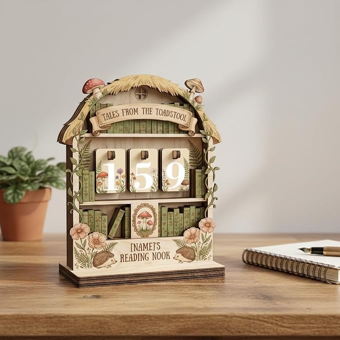 Personalized Book Read Tracker, Wooden Books Read This Year Counter, Reading - Image 2
