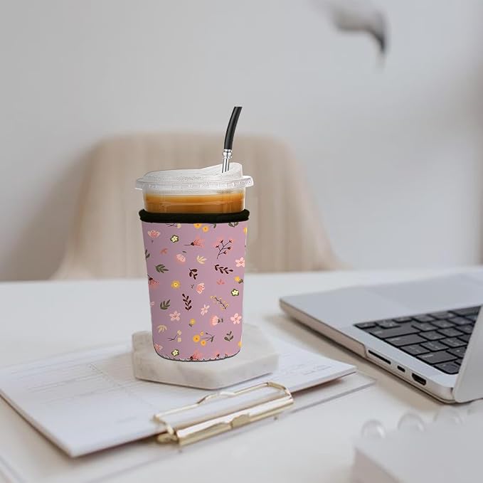 Reusable Insulated Neoprene Iced Coffee Cup Sleeve, Durable Drink Sleeve - Image 2