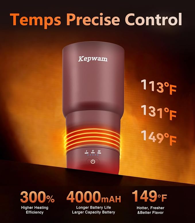 Kepwam Heated Coffee Mug Rechargeable T3, 20oz Self-Heating Travel Mug - Image 2