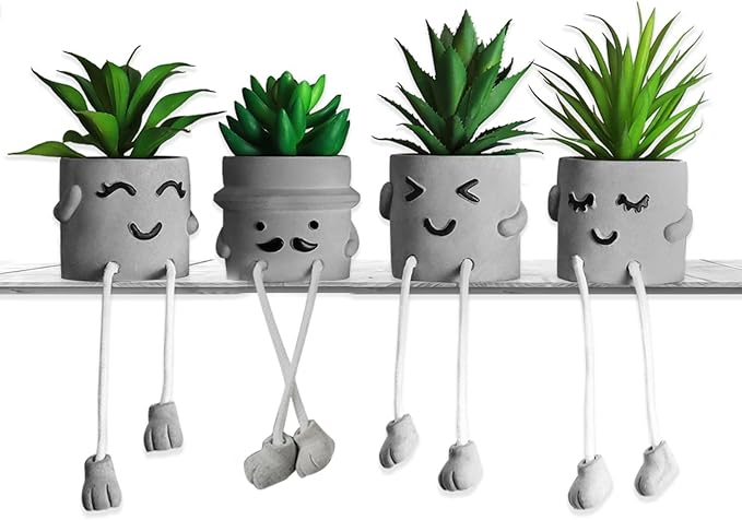 MAKHOT 4 Pcs Creative Artificial Succulent Plants by MAKHOT