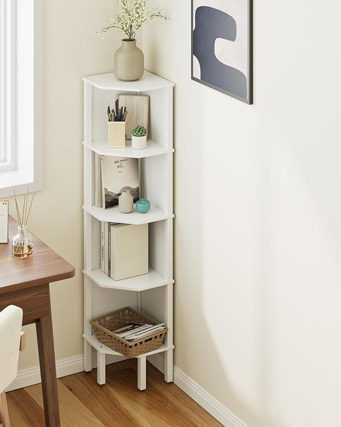 Corner Shelf, 5 Tier Corner Bookshelf, Display Corner Shelf Stand - Image 8