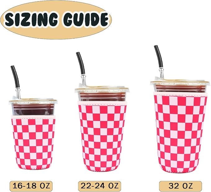 Reusable Insulated Neoprene Iced Coffee Cup Sleeve, Durable Drink Sleeve - Image 5