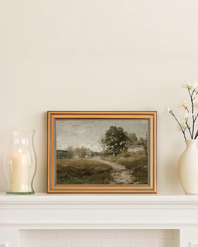 ARPEOTCY Gold Framed Canvas Wall Art, Country Road Landscape Art Prints - Image 6