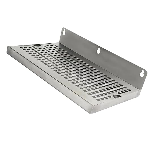 Sturdy 304 Nonrust Steel Wall Mounted Rectangular Pubs Drip Tray Feature Quick by Unknown
