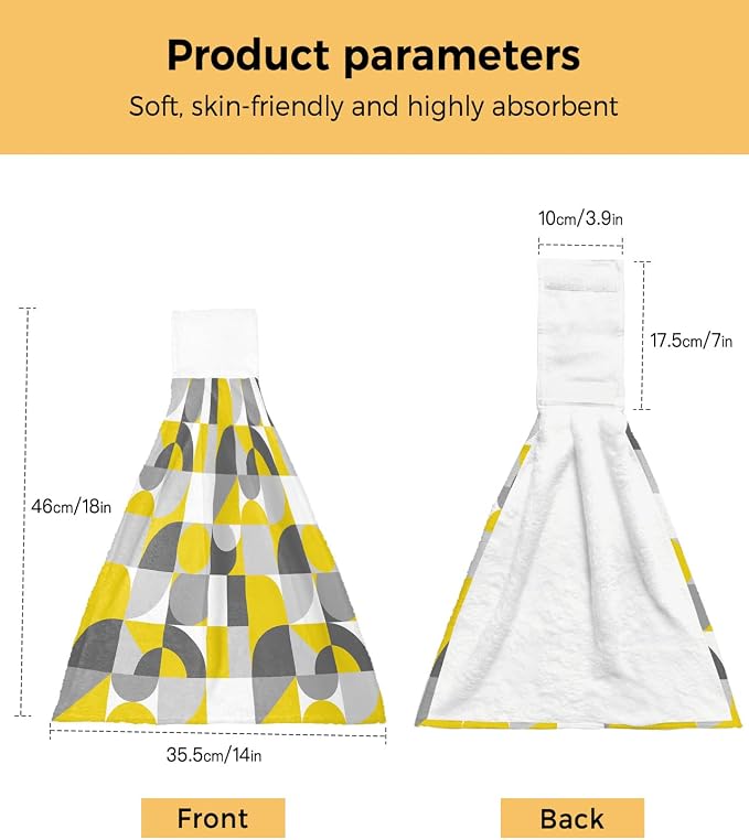 Hanging Kitchen Towels Mid Century Geometric Bathroom Hand Towels - Image 6