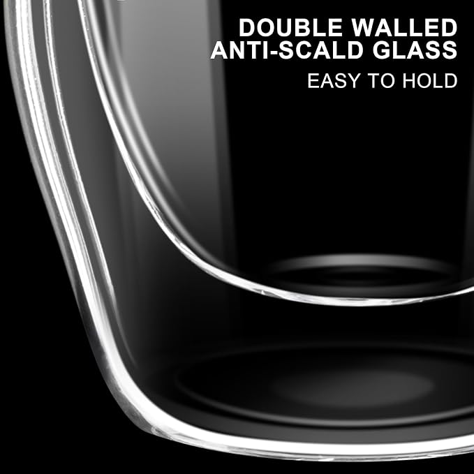 PARACITY Espresso Cups Set of 2, Double Walled Espresso Shot Glass - Image 2