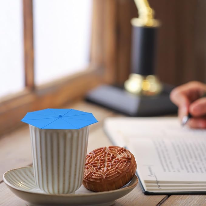 Honbay 4PCS Creative Silicone Umbrella Shaped Cup Lids, Anti-dust Sealed - Image 5